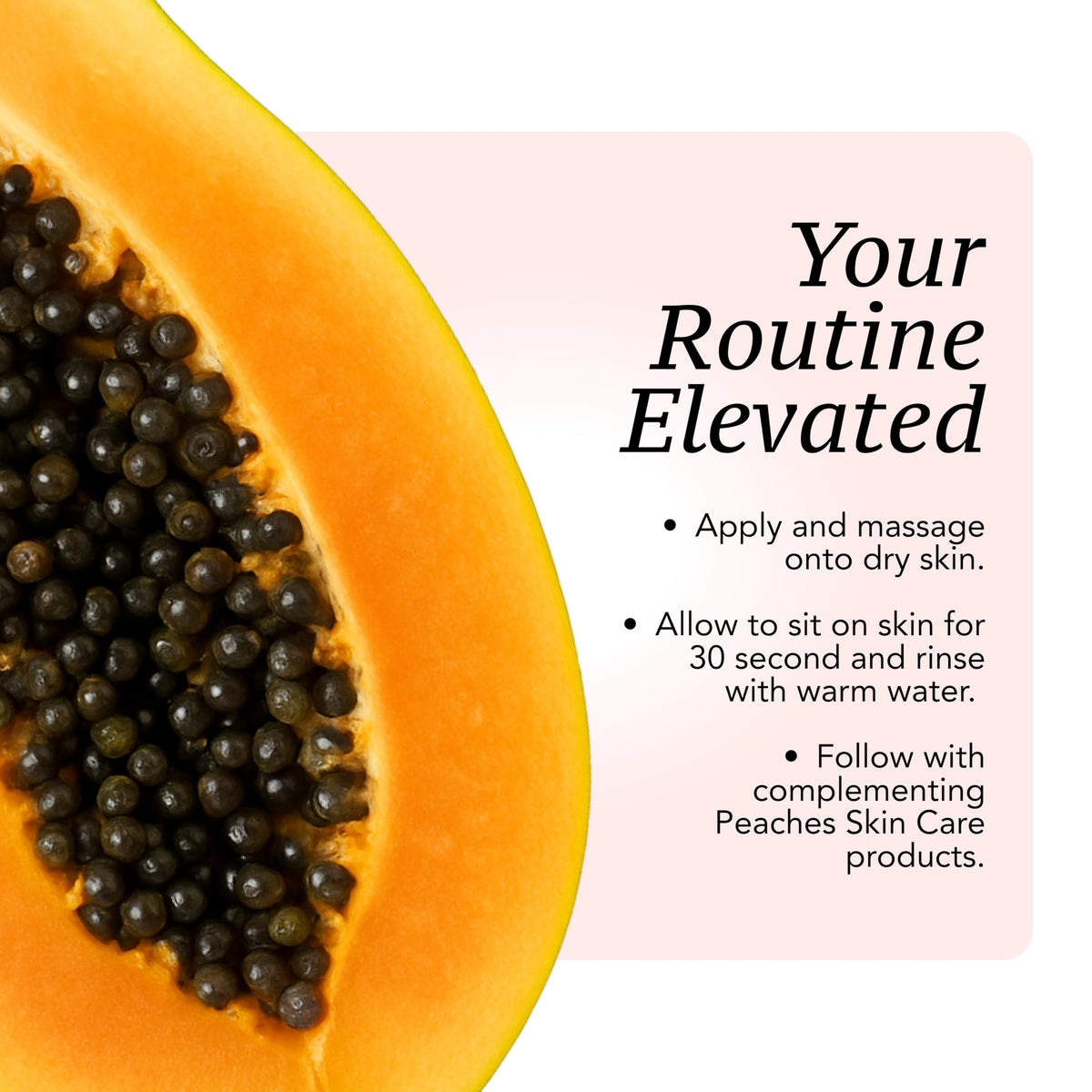 Peaches Skin Care skin glow after use shows refreshed, smoother complexion.