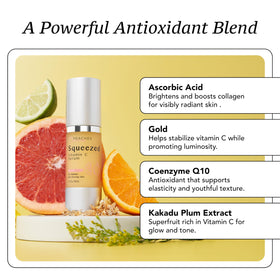Peaches Skin Care Squeezed Vitamin C Serum Kakadu plum rich formula boosts vibrant skin tone