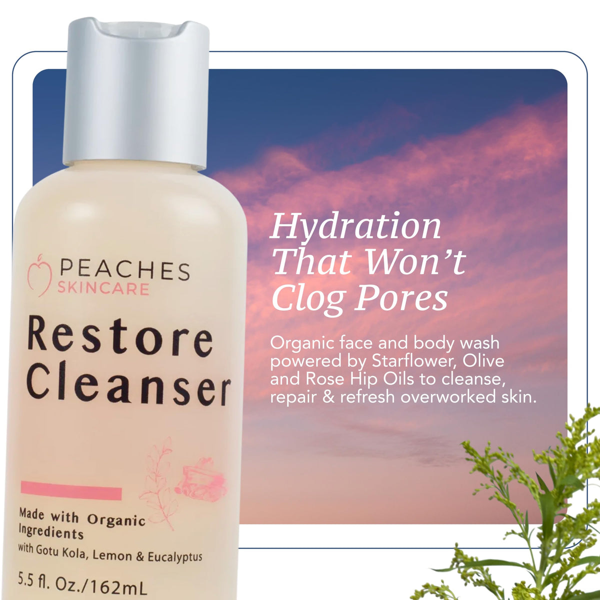 Creamy foam from Peaches Skincare post-workout wash for gentle cleansing