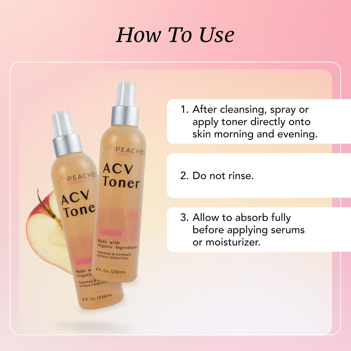 Peaches Skin Care lifestyle bathroom counter scene suggesting daily use