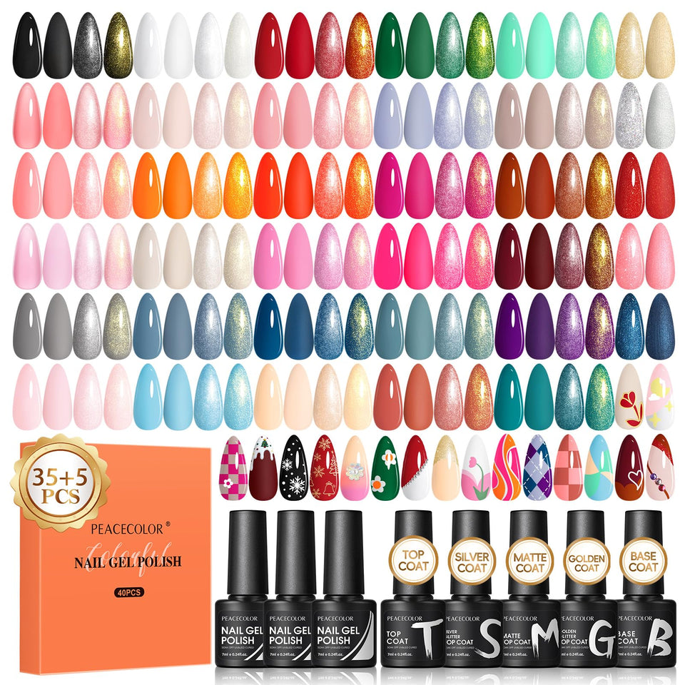PEACECOLOR swatch bundle displaying 35 spring/summer colors for selection