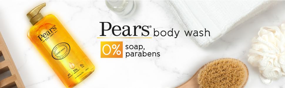 Pears Original Body Wash label highlights glycerin and natural oils for skin-friendly care.