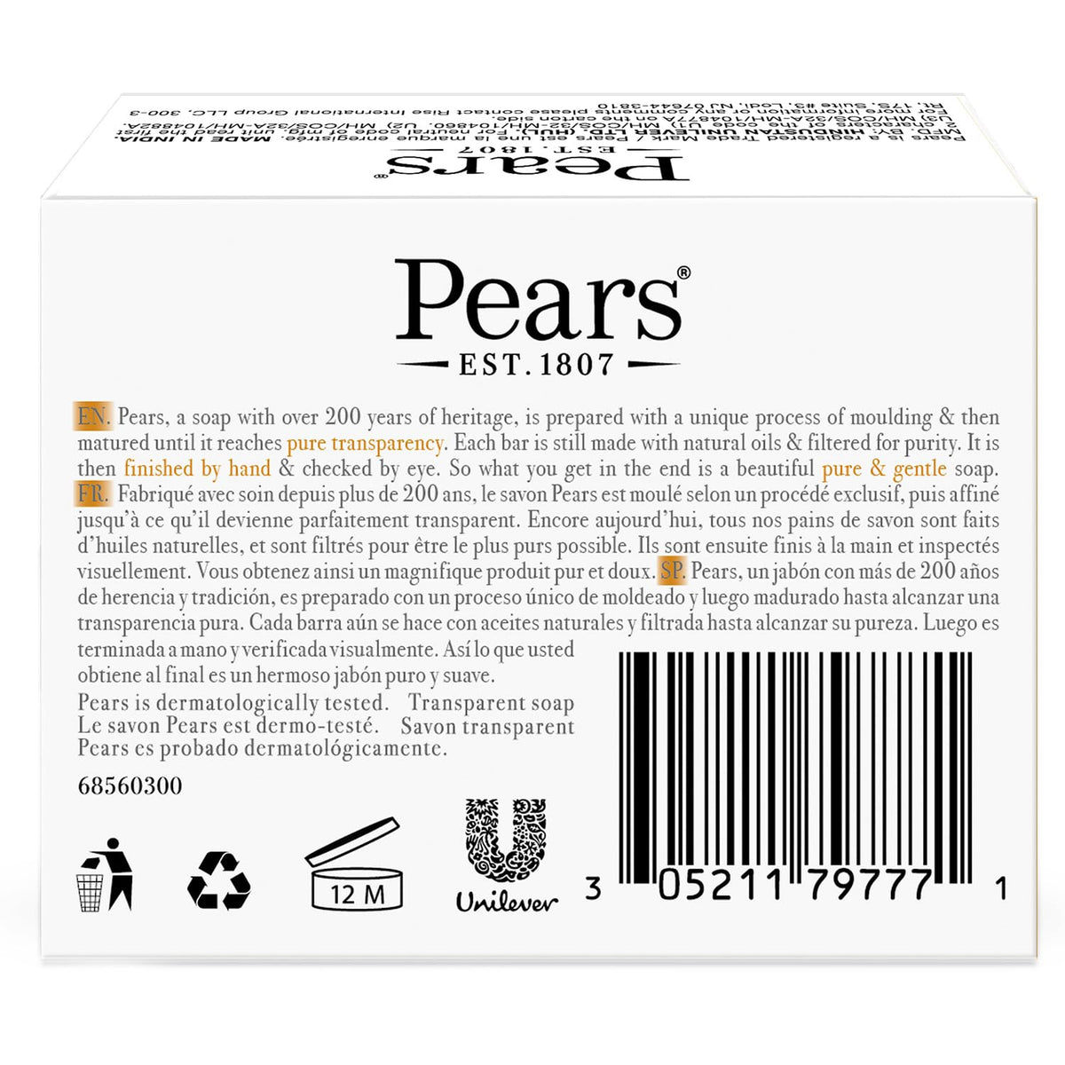 Pears soap translucent lather highlighting gentle cleansing and premium feel.