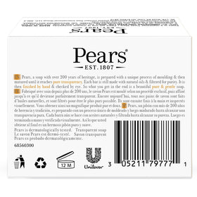 Pears soap translucent lather highlighting gentle cleansing and premium feel.