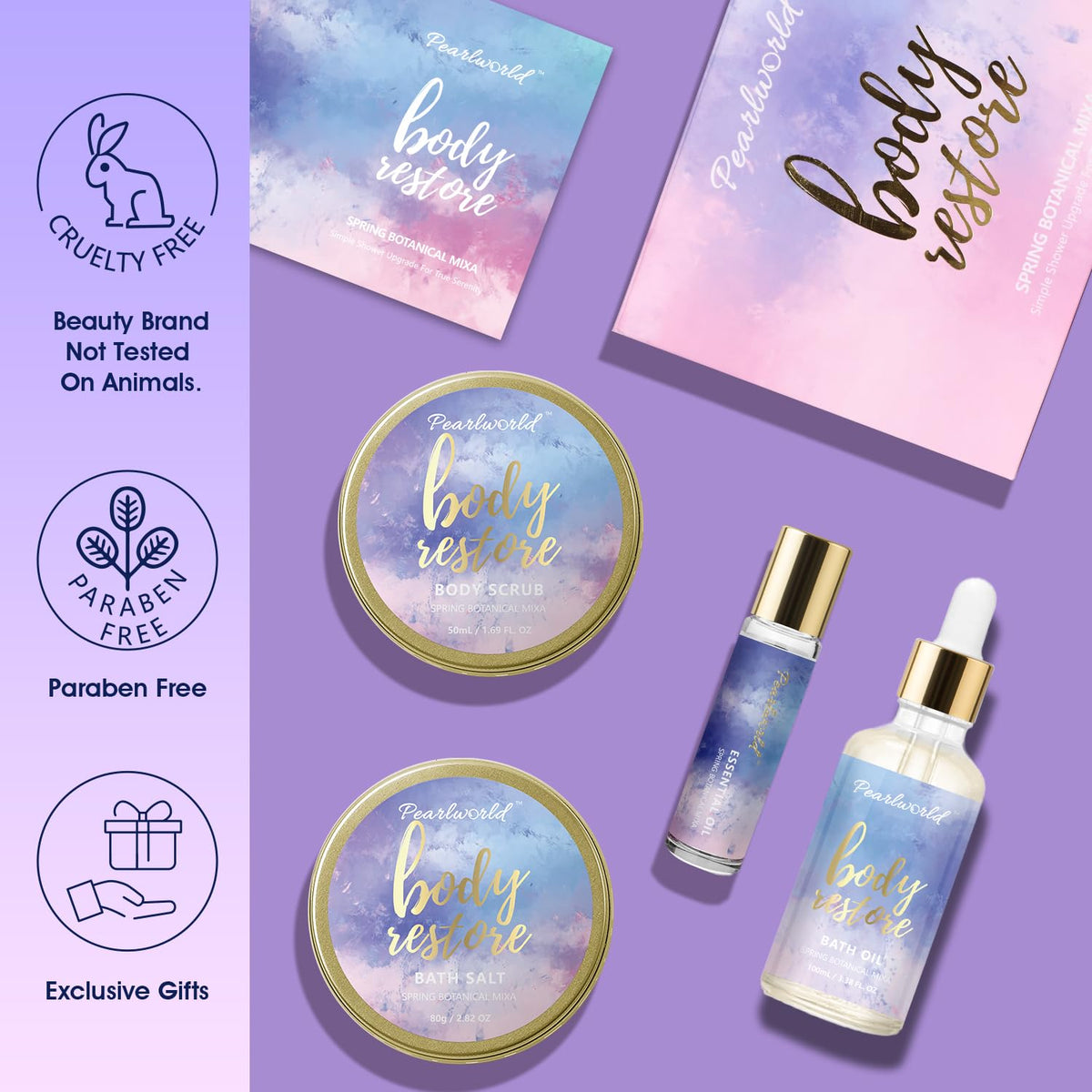 PEARLWORLD bubble bath bottle offering rich lather and spa-like relaxation