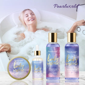 PEARLWORLD scented candle creates ambient fragrance during a relaxing routine