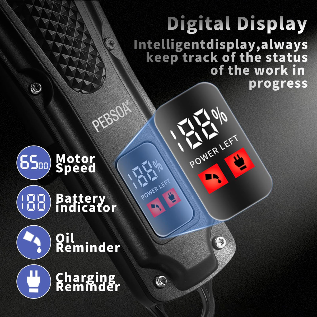 pebsoa cordless hair clippers in use for fast at-home trims