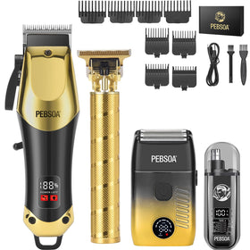 pebsoa hair clipper with LED display for precise, quiet home grooming