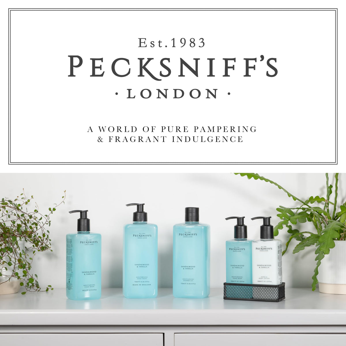 Cruelty-free symbol displayed on Pecksniff's hand wash packaging.