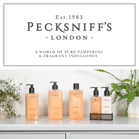 Pecksniff's Ginger Flower and Patchouli bottle on counter inviting fragrance