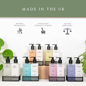 Pecksniff's Set on bathroom countertop elevates daily routines.