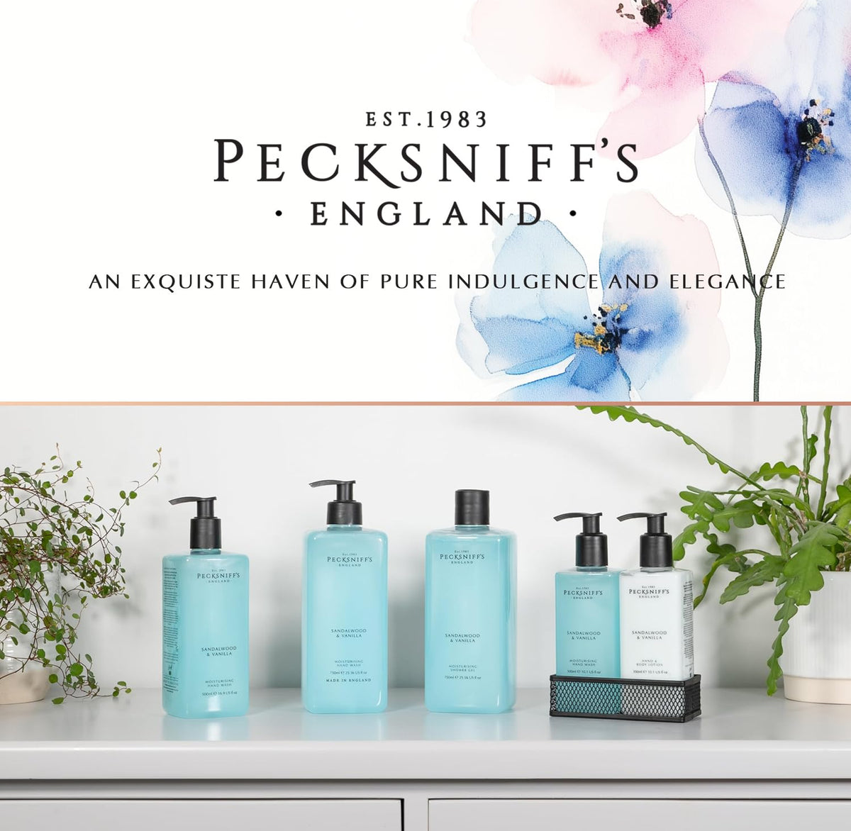 Pecksniff's Kitchen Soap Dispenser Set includes 300ml lotion and hand wash.