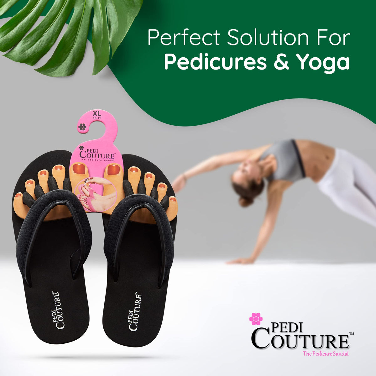 Pedi Couture yoga sandal supports posture and balance during practice