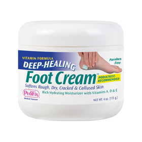 Pedifix deep-healing foot cream 4oz bottle showing non-greasy hydration