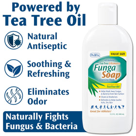 Pedifix FungaSoap close-up suggests odor control after washing.