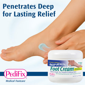 Pedifix on rough feet demonstrates callus-softening and skin smoothing
