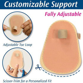 Pedifix Toe Straightener slip-loop design supports toe alignment during wear.