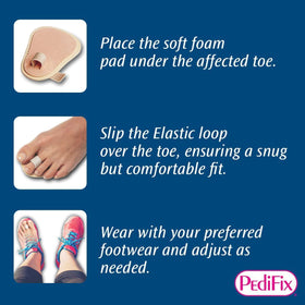Pedifix Toe Straightener sits inside shoes for everyday use.