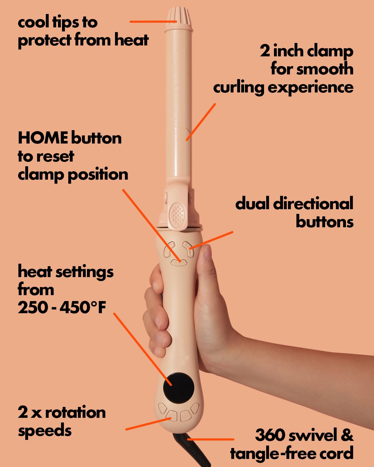Peech medium-to-long hair curls show versatile styling for longer lengths.