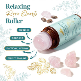 Peehss Rose Quartz Roll-On being applied for soothing skin