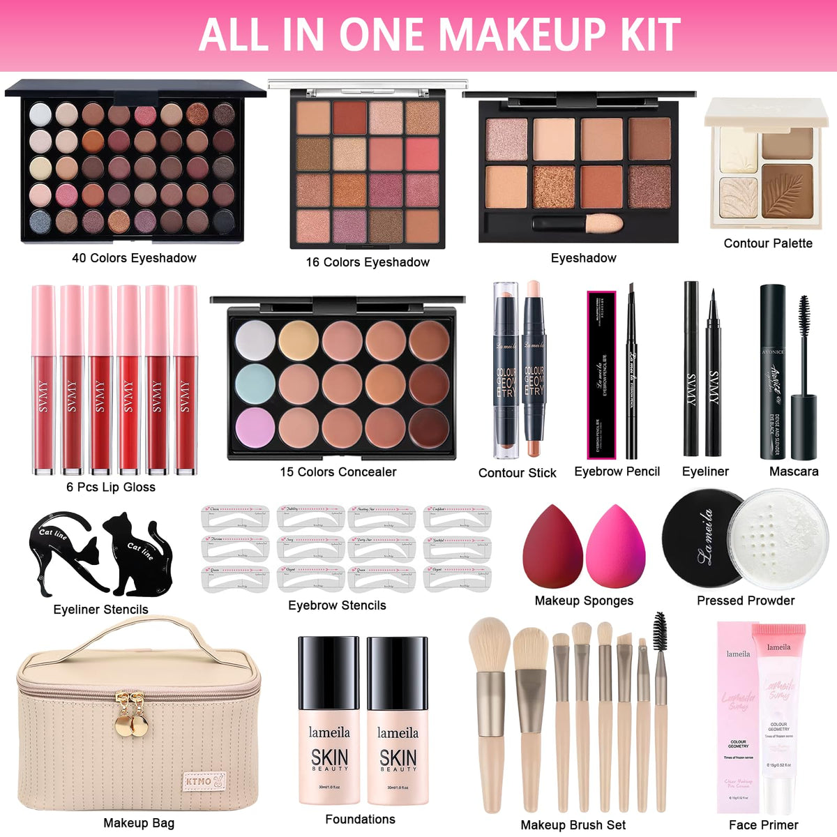 Peenice All-in-One makeup kit foundation bottles for buildable natural finish