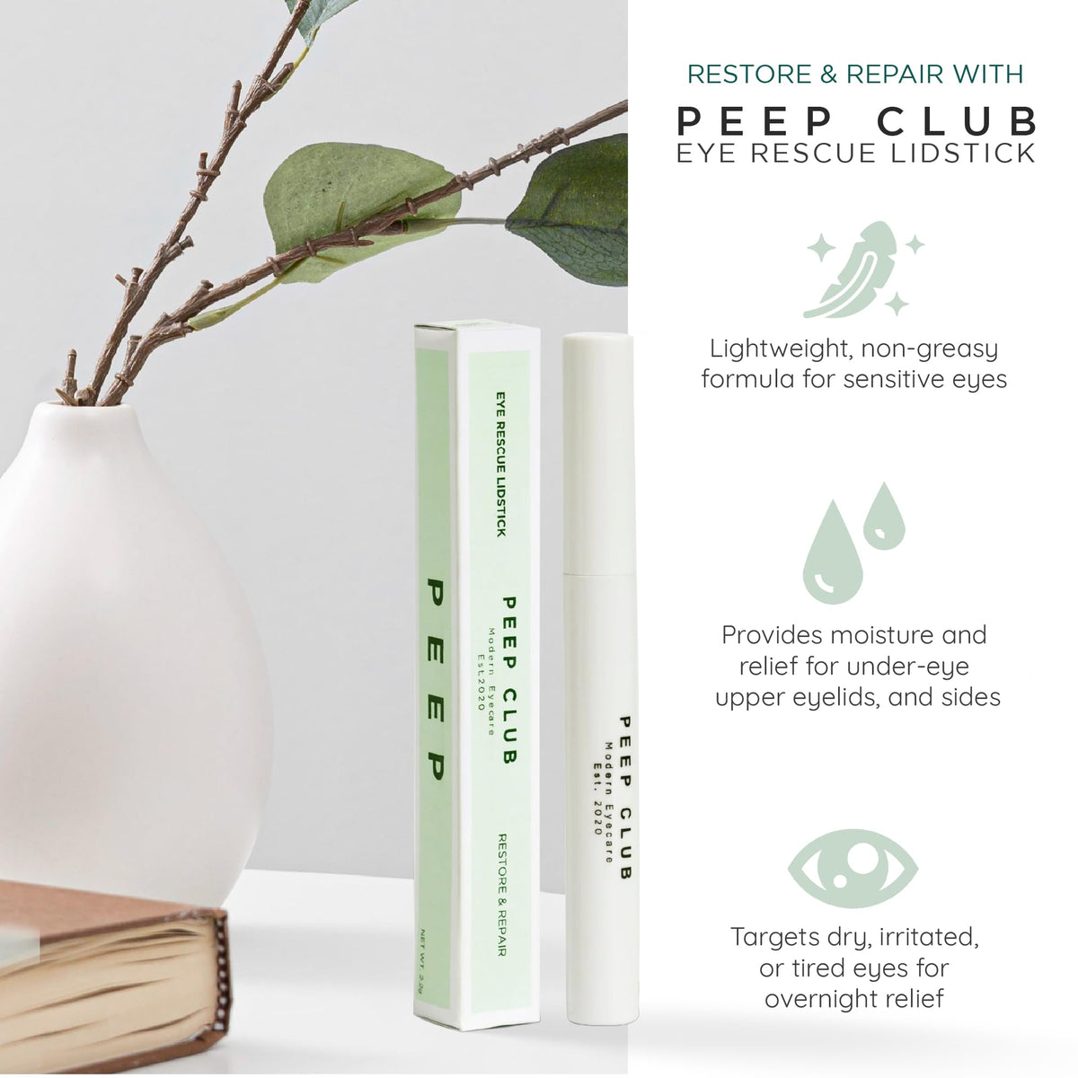 Close-up of LidStick texture reveals creamy, hydrating formula.