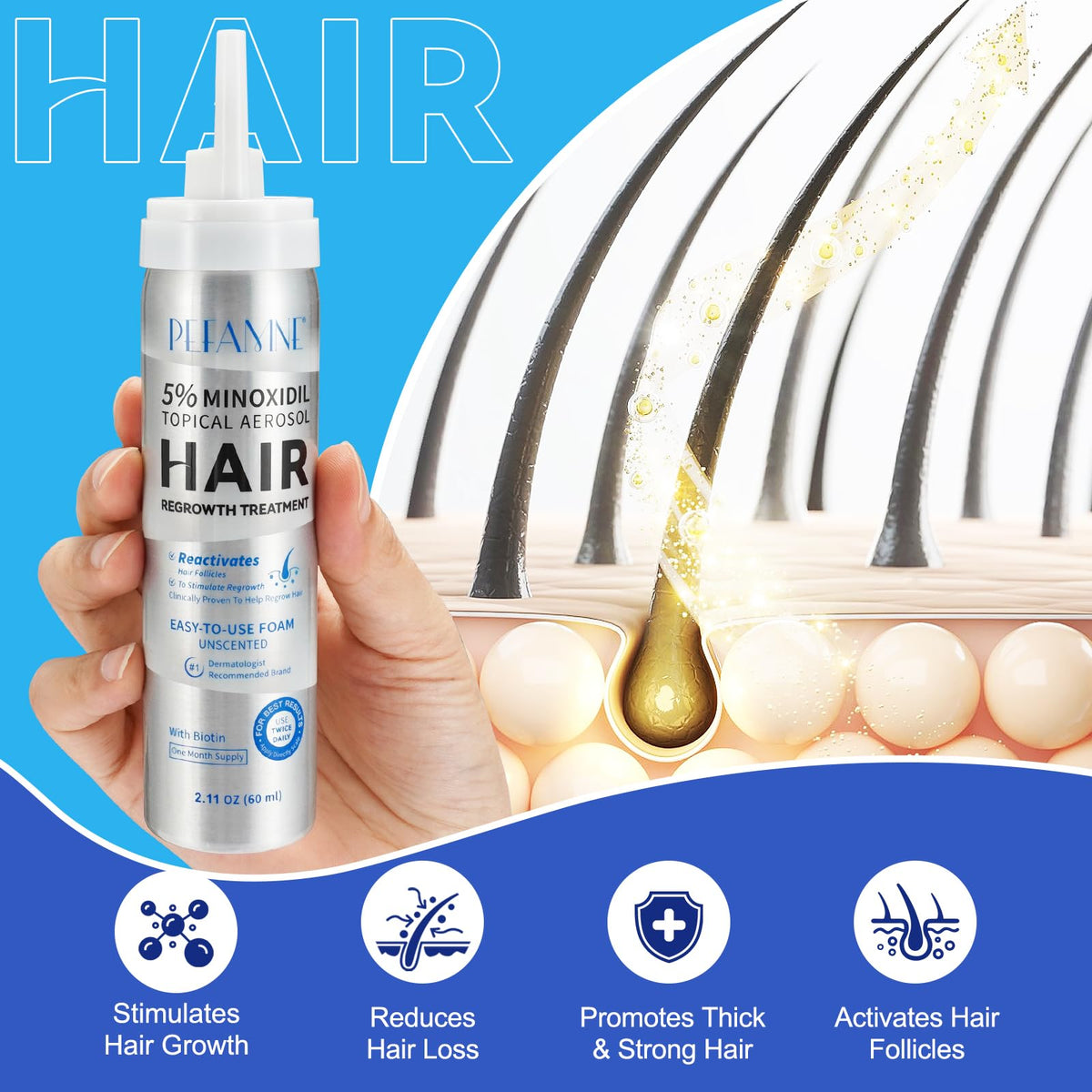 Peesnb hair regrowth on scalp scene suggests fuller look over time