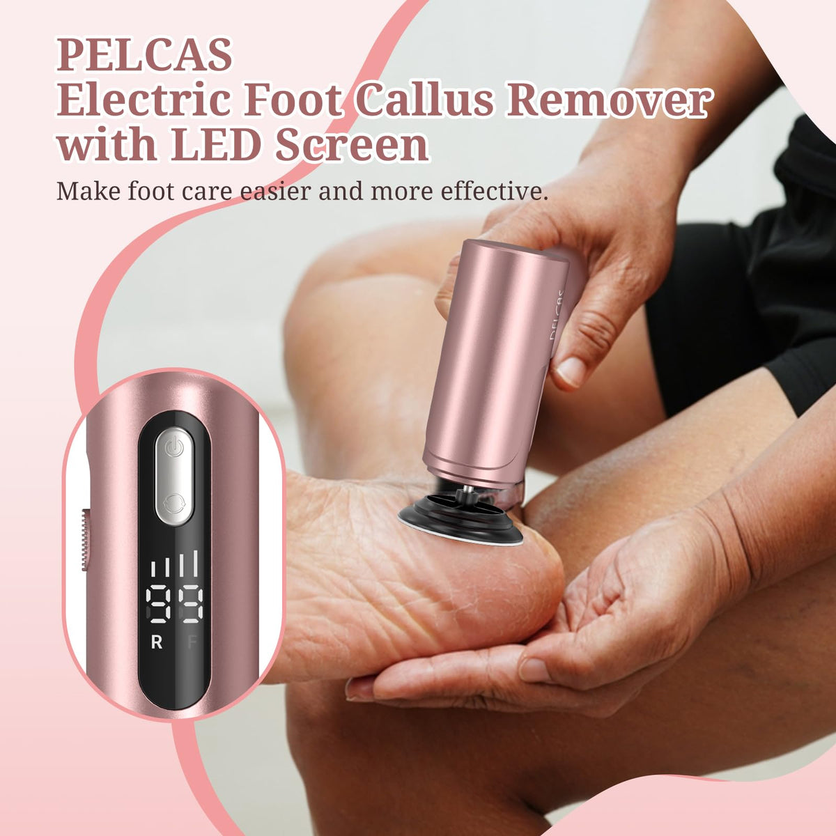 PELCA'S cordless, portable design for foot care anywhere