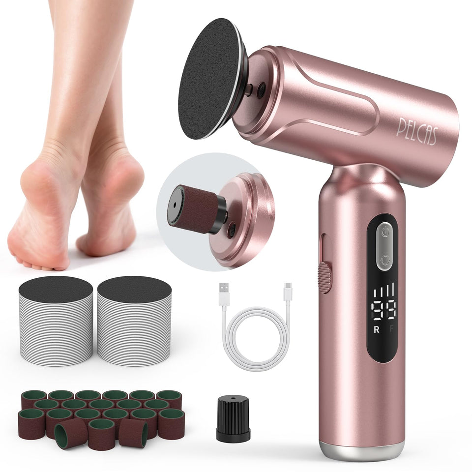 PELCA'S electric foot file with LED screen for precise speed and battery readout