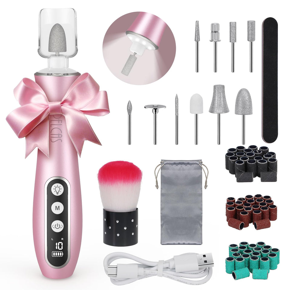 PELCA'S electric nail file with LED light for precise at-home manicures
