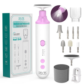 PEL-CAS toenail grinder 8-in-1 kit demonstrates compact ergonomic design for home grooming.