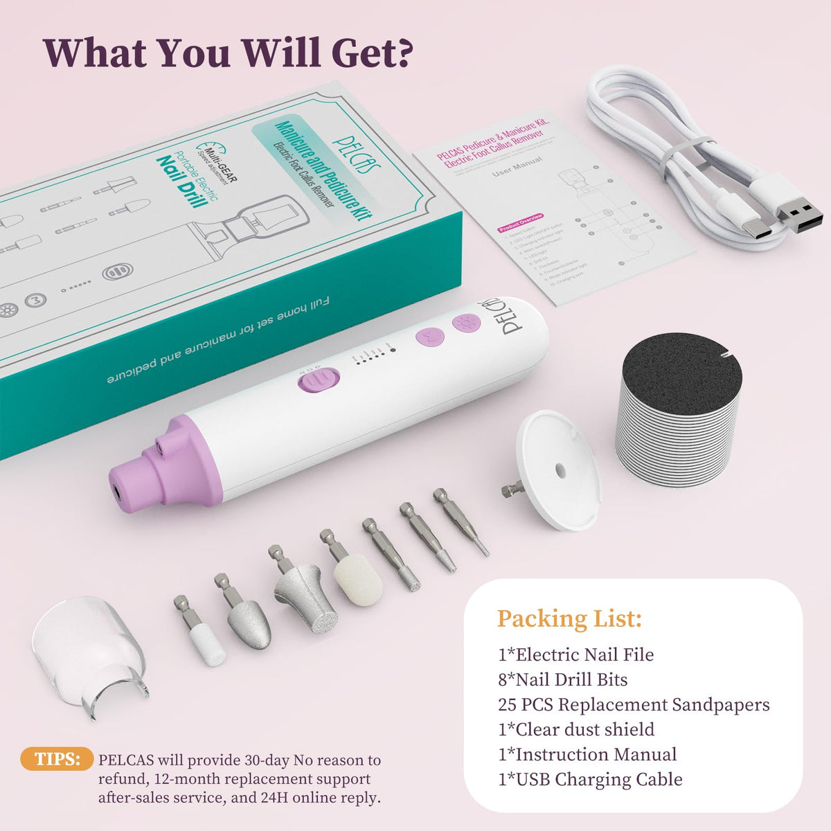 PEL-CAS kit suitable for home use with USB charging for flexibility.