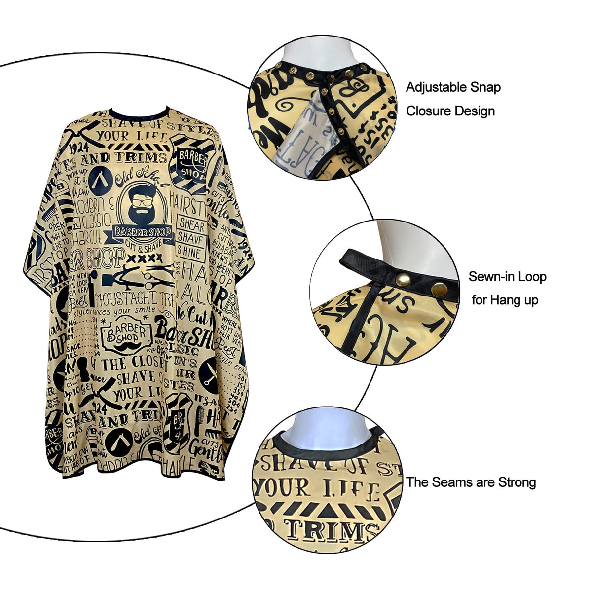 Pelocapa barber cape offers full coverage to prevent stains