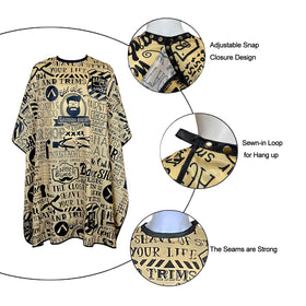 Pelocapa barber cape offers full coverage to prevent stains