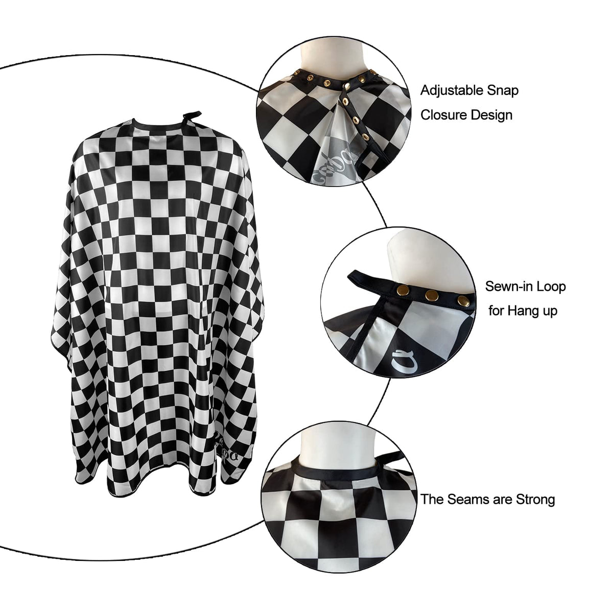 Pelocapa barber cape large coverage showing full-body protection for clients