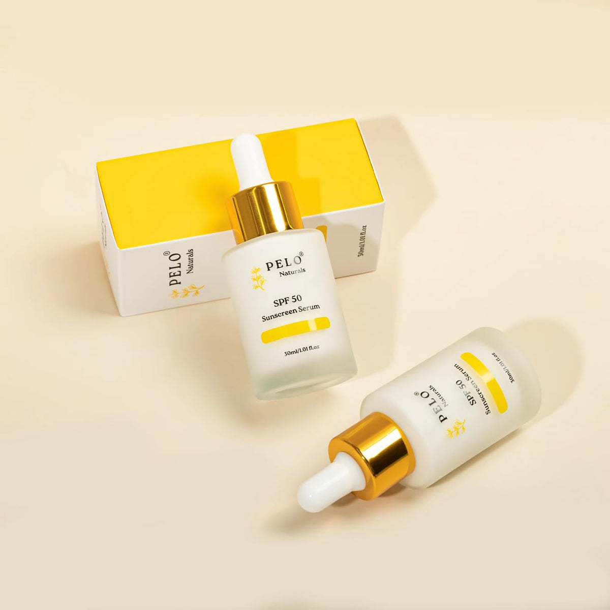 Mineral ingredients in PELO Naturals SPF 50 Serum provide gentle protection.
