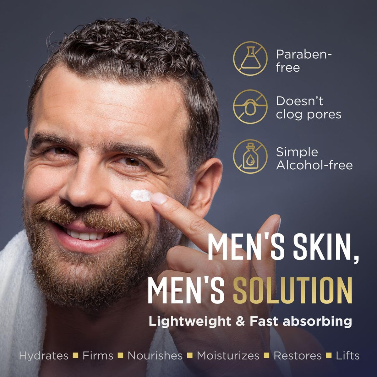 Penebella men's face moisturizer pump for easy daily application and quick absorption