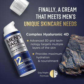Penebella men's face moisturizer texture close-up shows silky, non-sticky feel