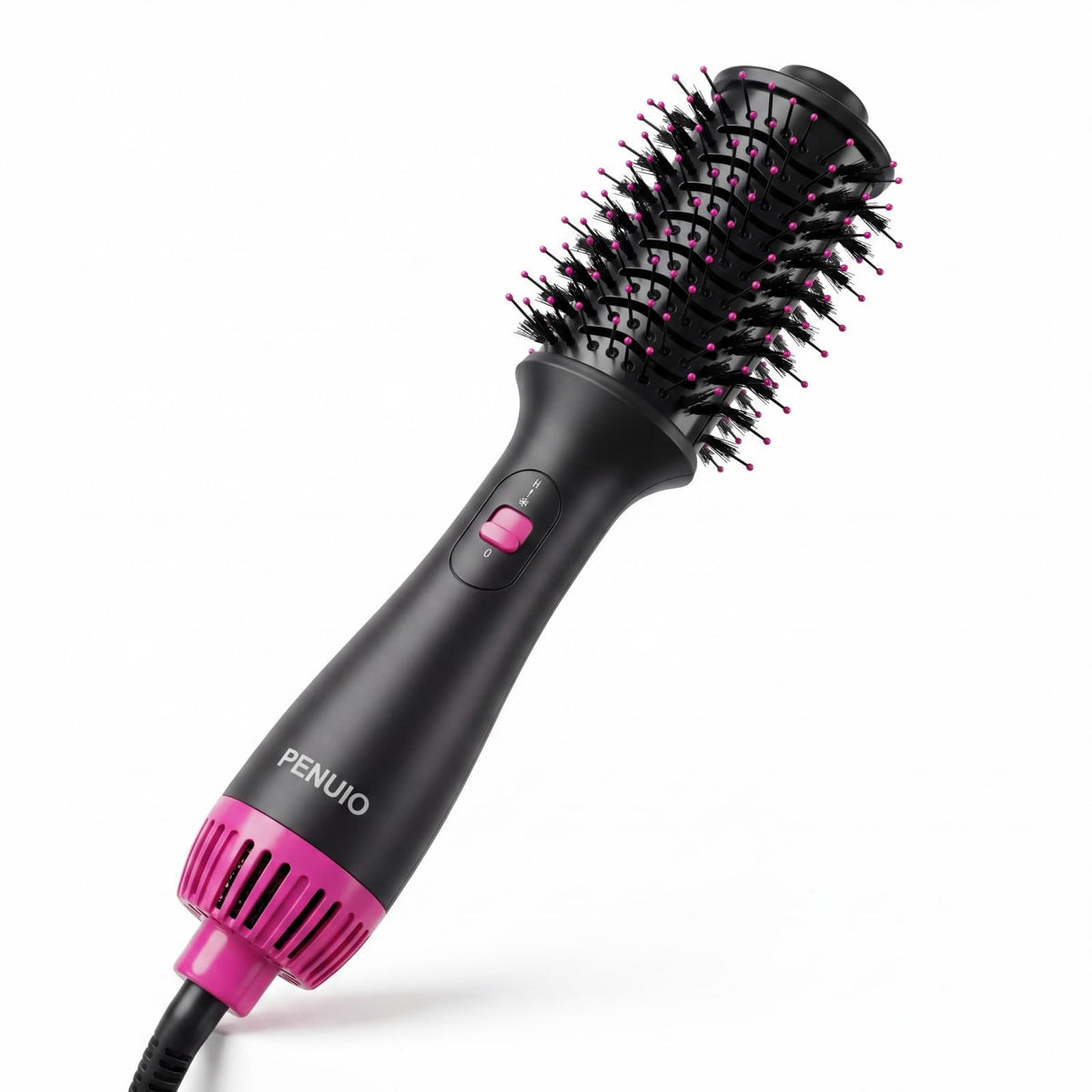 PENUIO hair dryer brush showing oval large barrel for voluminous results