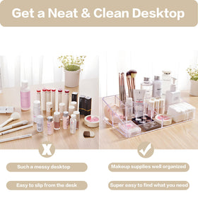 PeoTRIOL makeup organizer brush storage keeping brushes neatly organized.