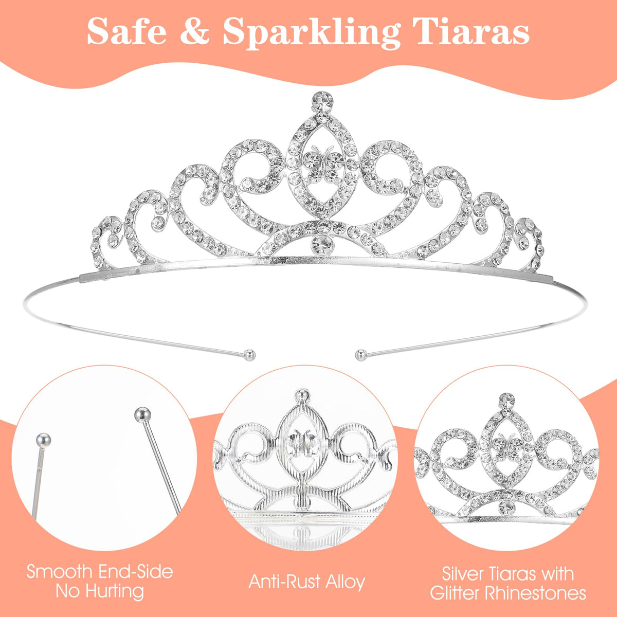 PEOVLVN adjustable headband tiara providing secure fit for celebrations.