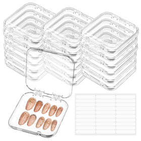 PEOVLVN nail storage box front view in transparent acrylic for easy viewing.