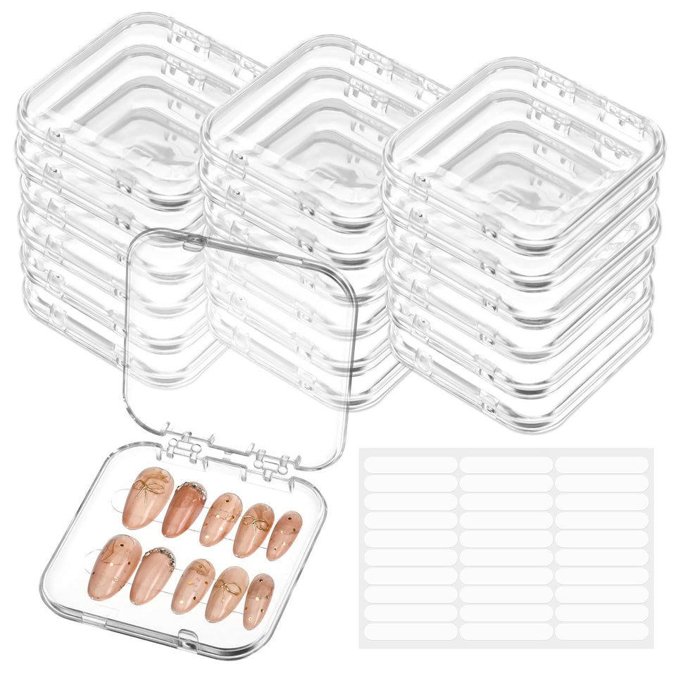 PEOVLVN nail storage box front view in transparent acrylic for easy viewing.