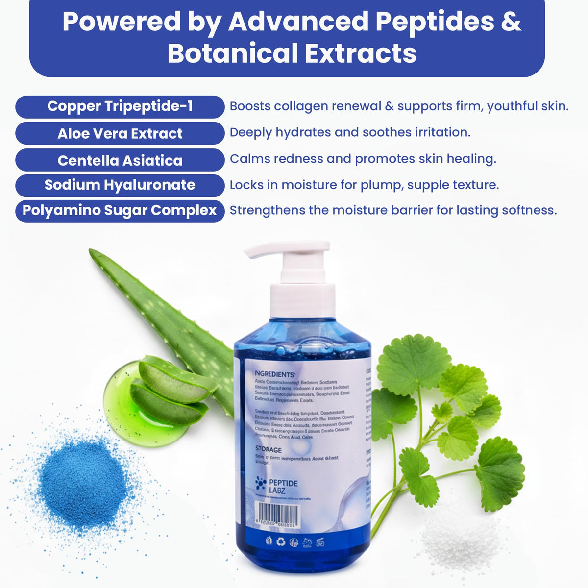 PeptideLabz copper peptide body wash lather close up for soft skin.