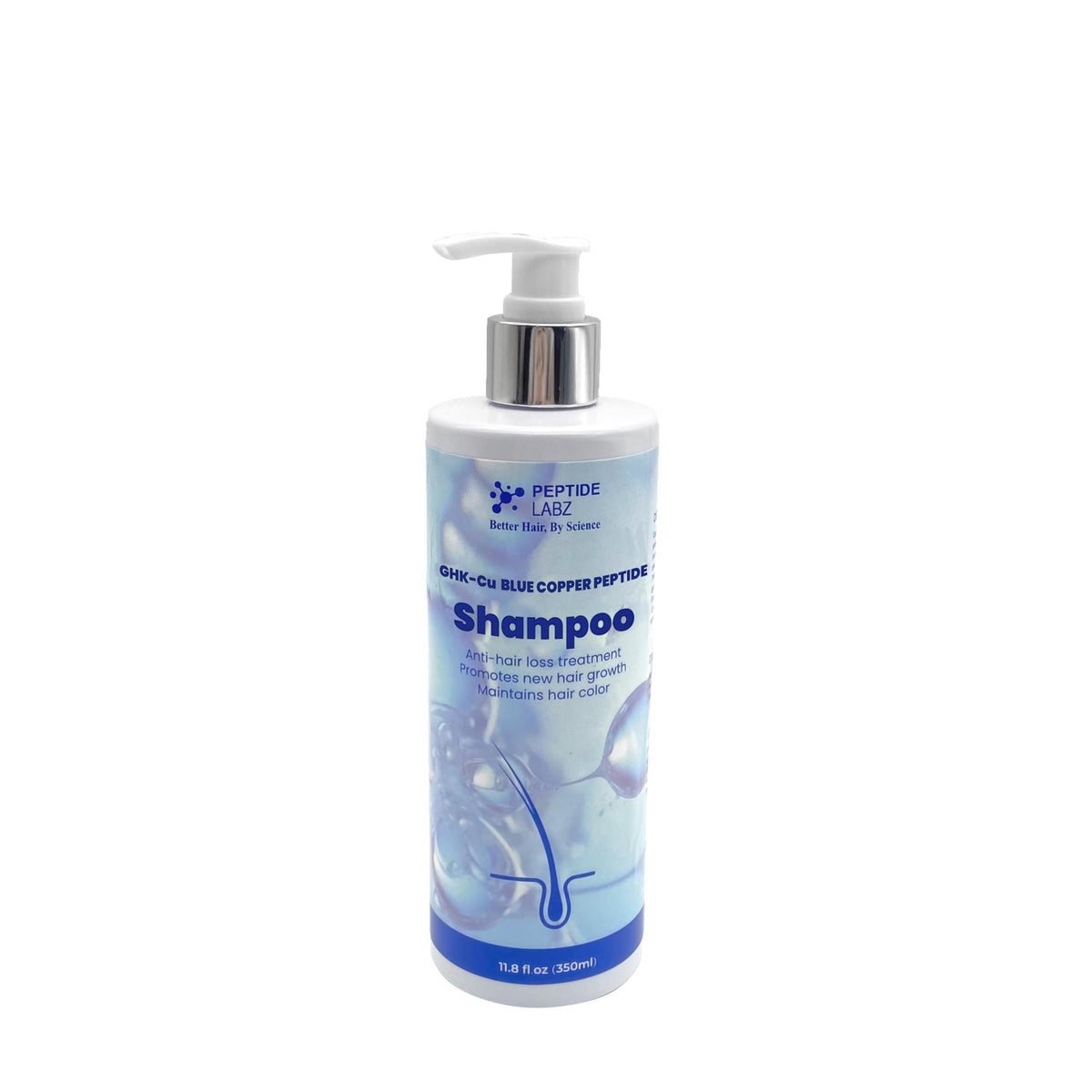 Shampoo bottle on sink ready for daily scalp care