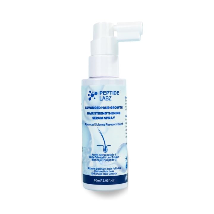 PeptideLabz Hair Growth Serum Spray bottle for easy daily scalp application
