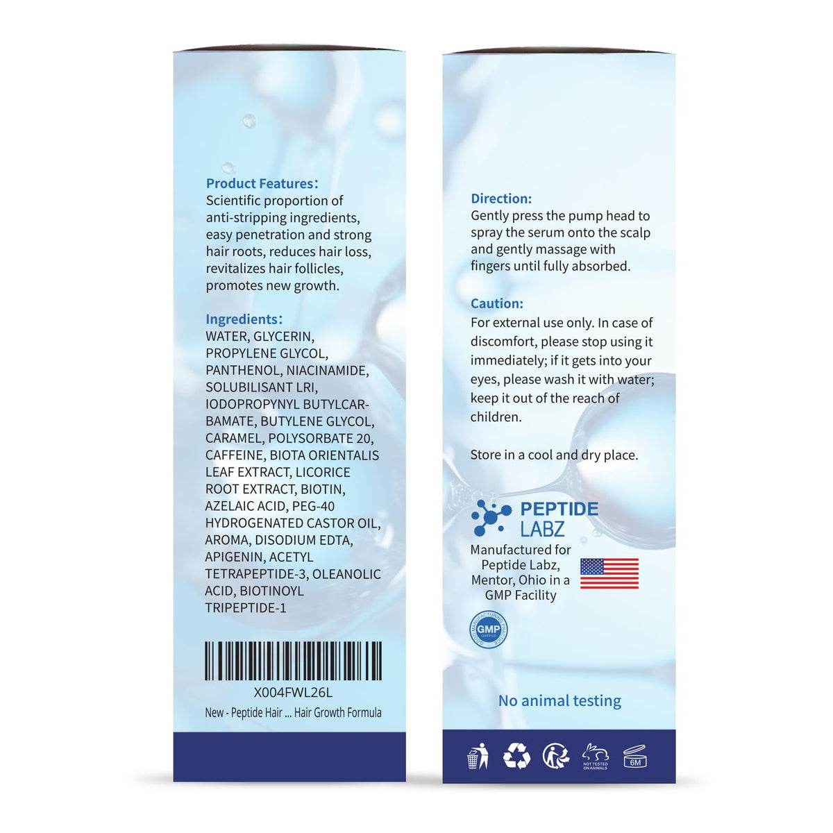 PeptideLabz hair-strands close-up demonstrates stronger, fuller-looking strands