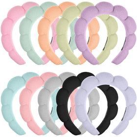 PercyEffie spa headband with fluffy bubble design for gentle skincare.