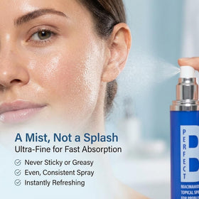 Perfect B3 Niacinamide Spray closeup showing aloe and glycerin