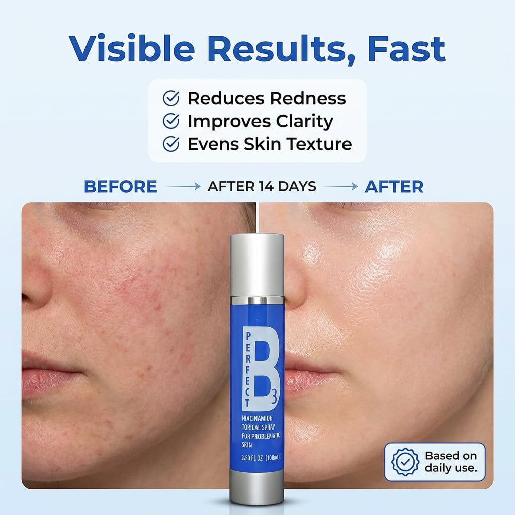 Perfect B3 Niacinamide Spray used over makeup for long wear